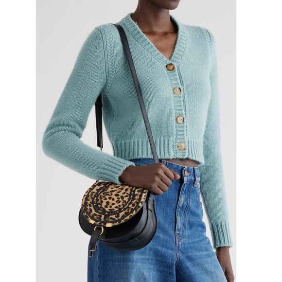 CHLOE Marcie Small Crossbody Bag in Leopard-Print Calf Hair NWT - Picture 3 of 16